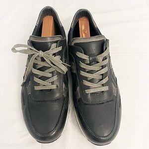 Bacco Bucci Able Black Leather Suede and Canvas Sneakers Shoes MEN'S SZ 11 MENS